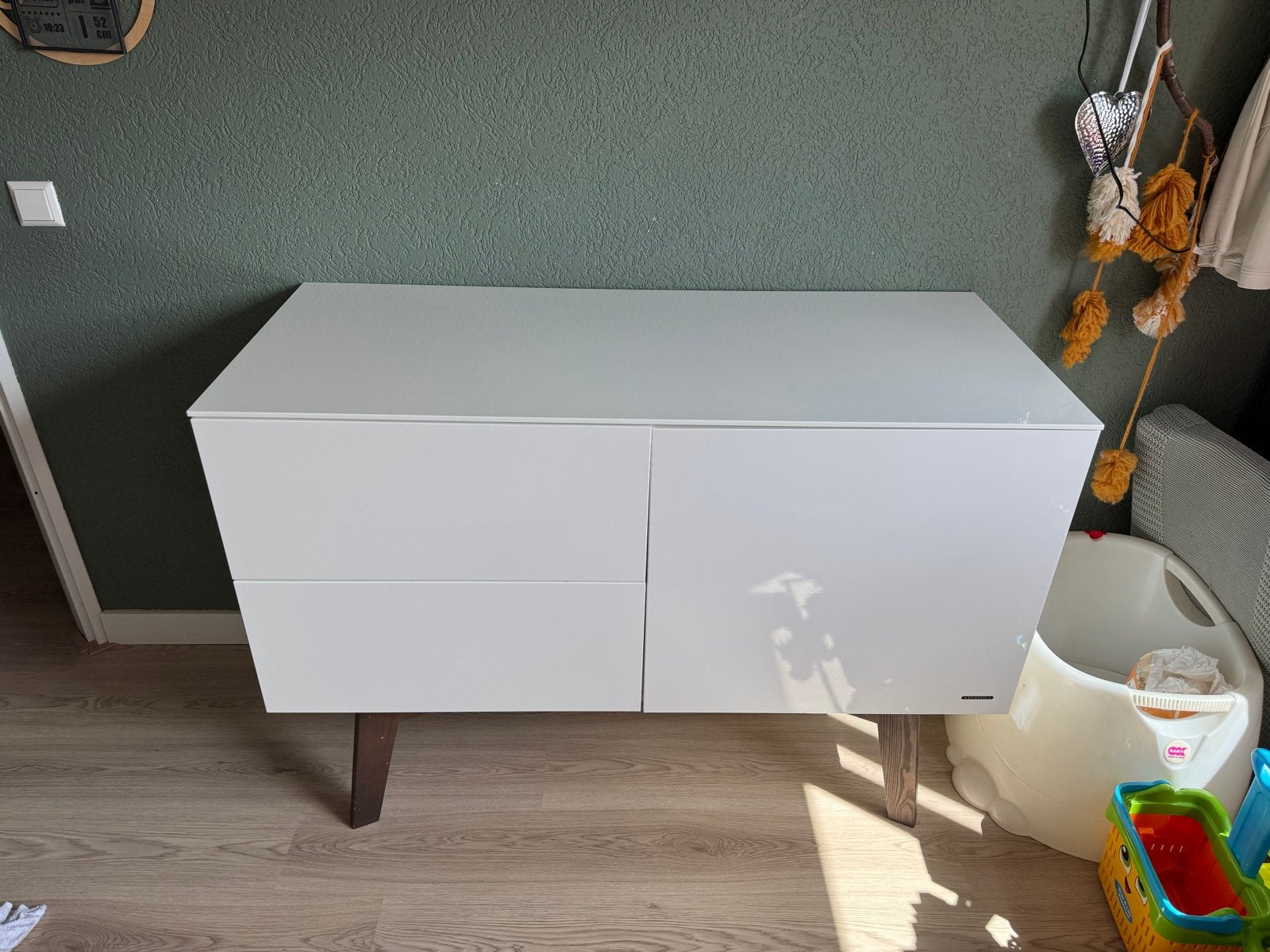Kidsmill Sixties Commode Wit/Bruin, Kinderen en Baby's, Gebruikt, 50 tot 70 cm, Ophalen of Verzenden, 100 cm of meer
