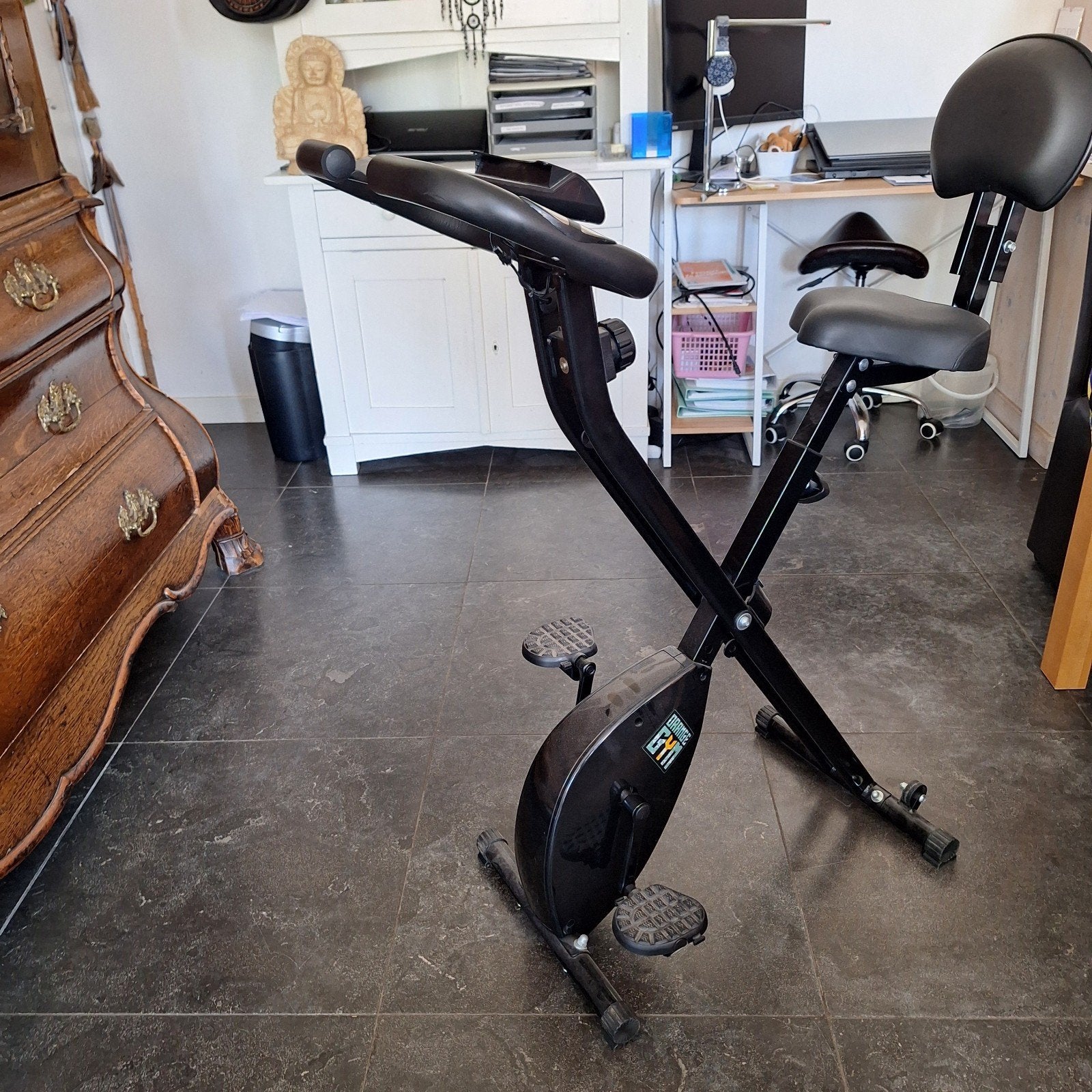Opvouwbare hometrainer met rugleuning, Ophalen, Gebruikt, Metaal, Benen