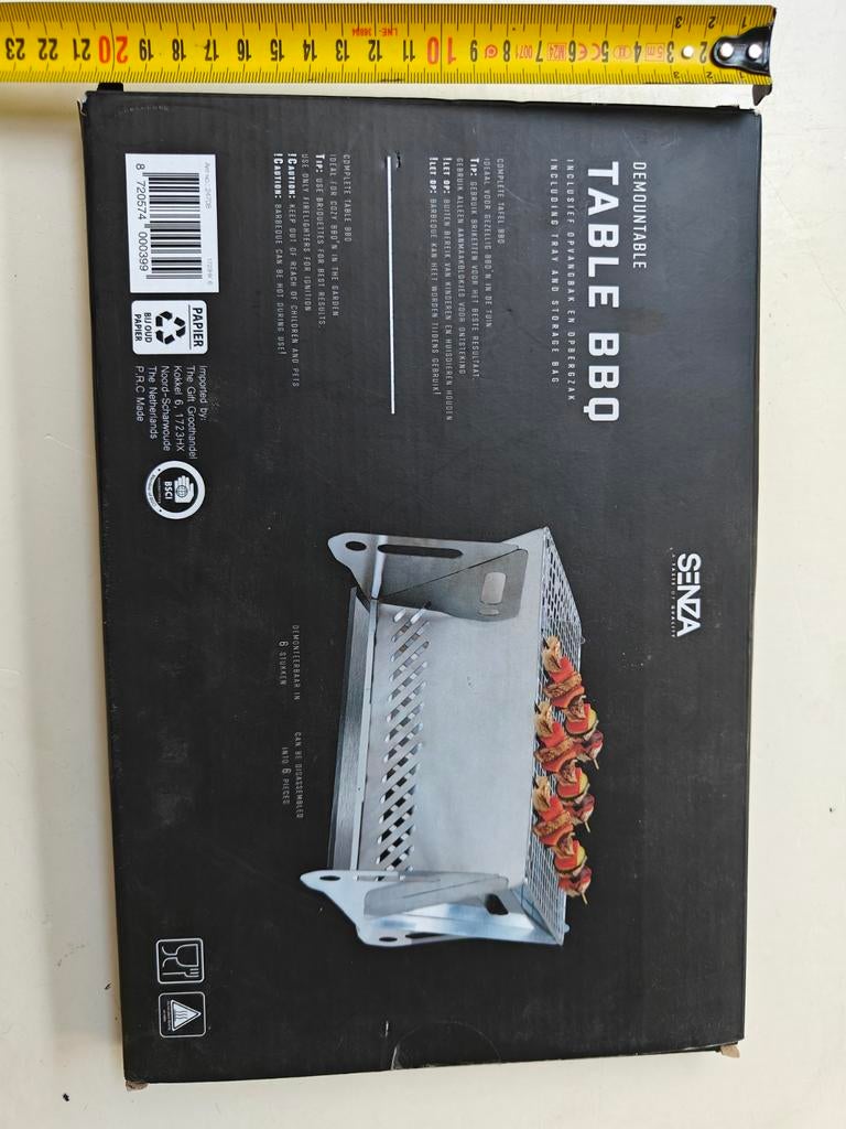 Demontabele Tafel BBQ - Compact en Draagbaar, Ophalen of Verzenden, Nieuw, Senza
