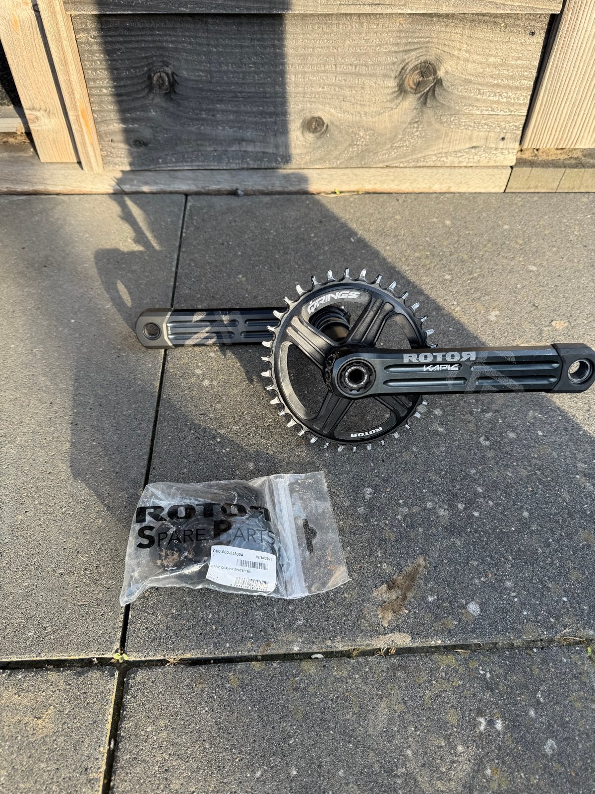 Rotor Kapic Crankstel met 175mm cranks en 141mm as, Crankstel of Pedalen, Ophalen of Verzenden, Zo goed als nieuw, Aluminium