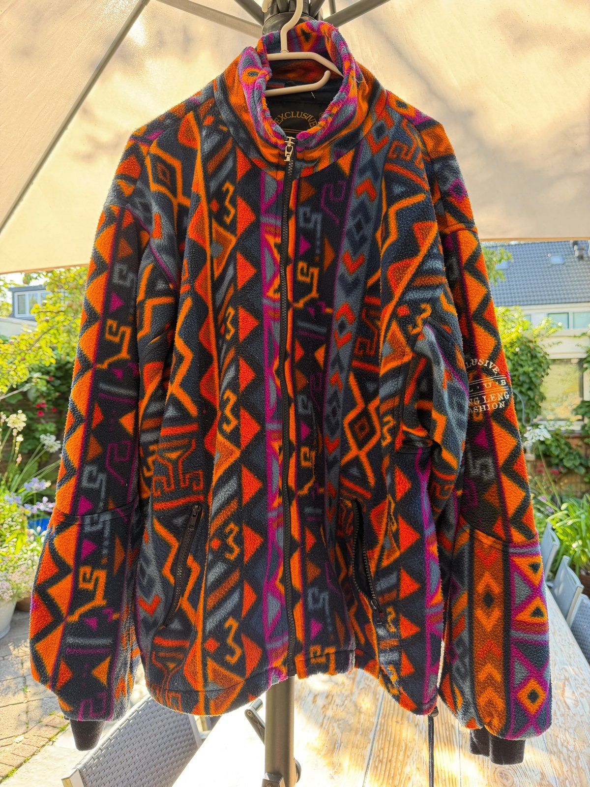 Vintage Fong Leng Sportswear fleecejack jaren '80, Kleding | Heren, Verzenden, Gedragen, Maat 56/58 (XL), Meerkleurig