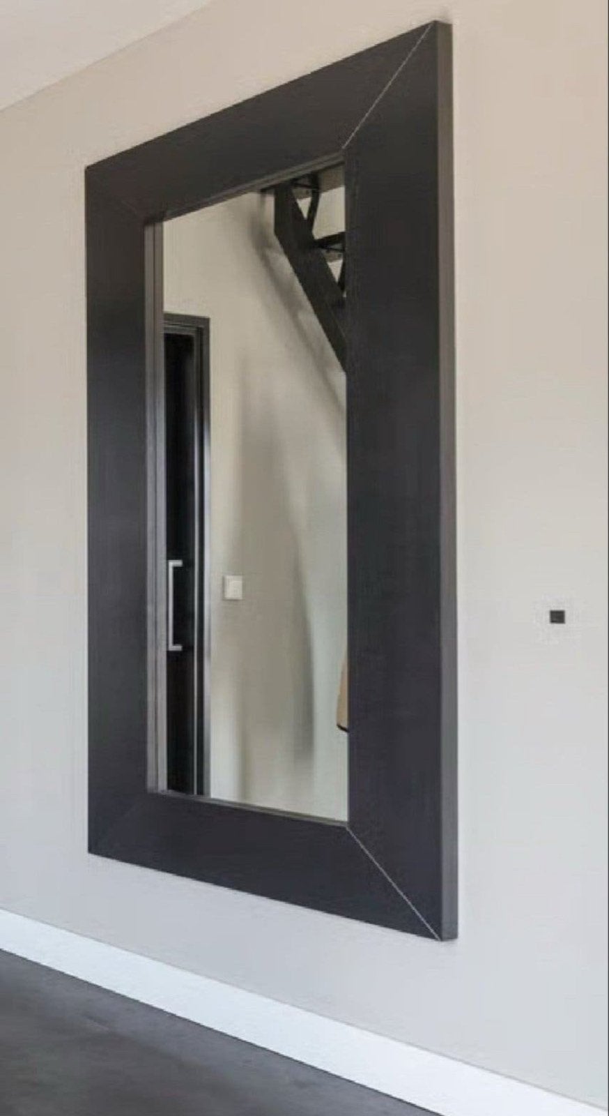Grote IKEA Wandspiegel met Zwartbruin Frame (190x94cm), Ophalen, Gebruikt, 75 tot 100 cm, 150 tot 200 cm