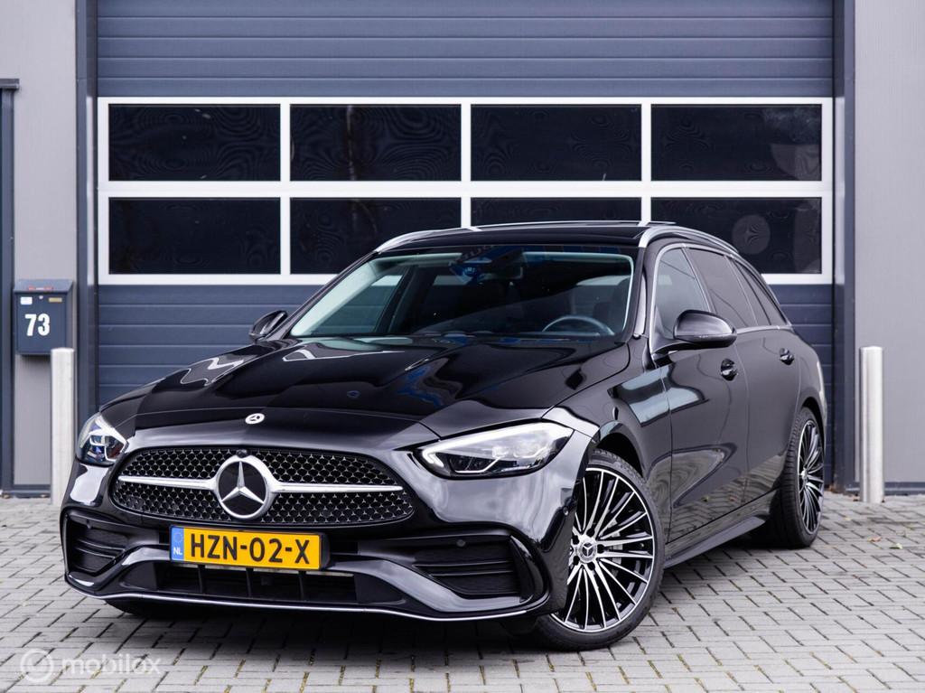 Mercedes C-klasse Estate 220d AMG Line Pano/Sfeerverlichting, Auto's, Achterwielaandrijving, Euro 6, 4 cilinders, Zwart