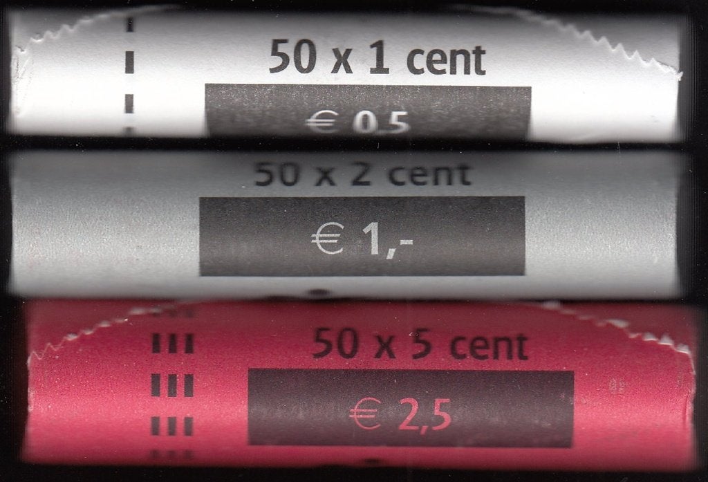 Luxemburg 1, 2 en 5 eurocent 2002 in complete rollen UNC, Postzegels en Munten, Munten | Europa | Euromunten, Ophalen of Verzenden