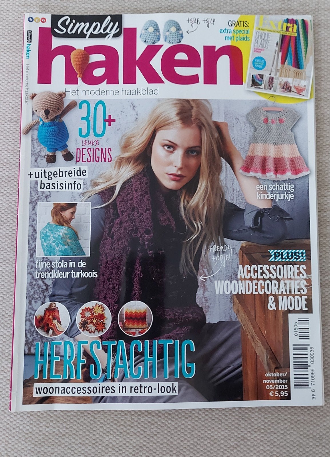 Simply Haken - Het moderne haakblad (oktober/november 2015), Ophalen of Verzenden, Zo goed als nieuw, Haken, Patroon of Boek
