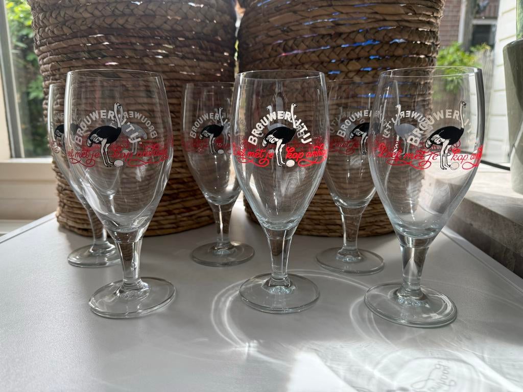 Brouwerij 't IJ bierglazen - Set van 6, Ophalen, Zo goed als nieuw, Meerkleurig, Overige merken