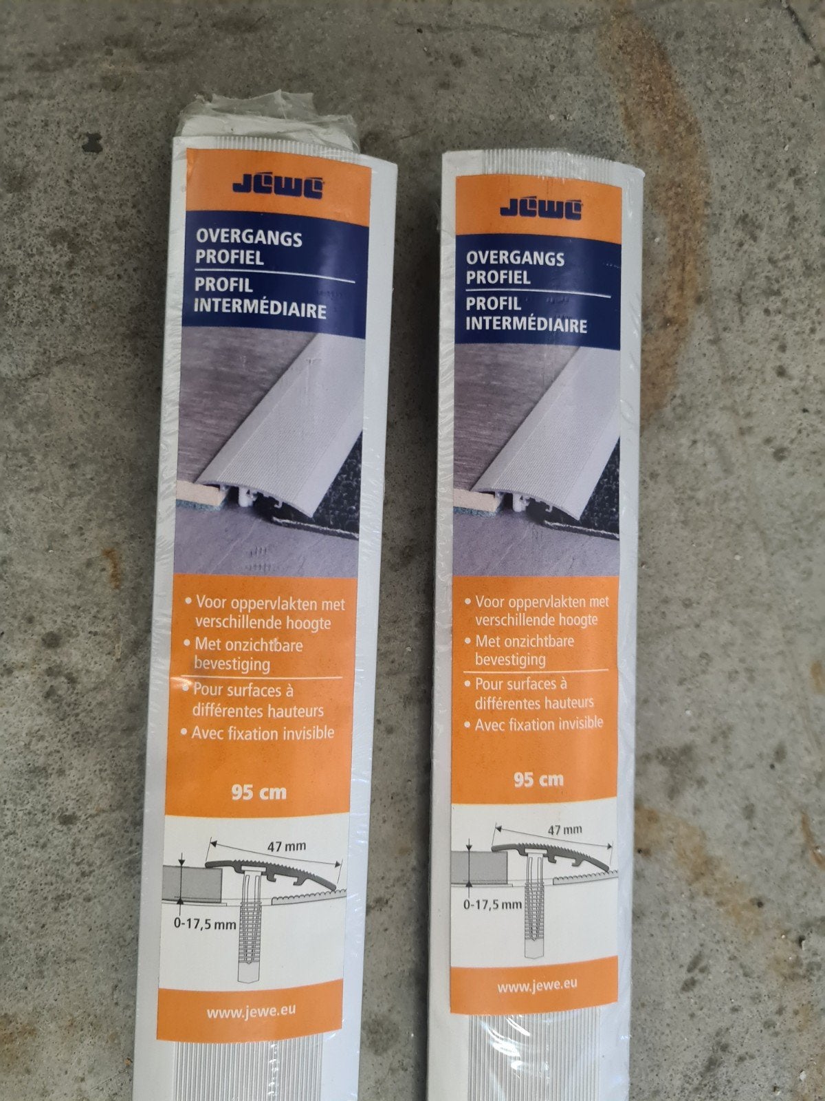Jewe Overgangsprofiel  2 stuks Aluminium 95cm, Ophalen, Nieuw