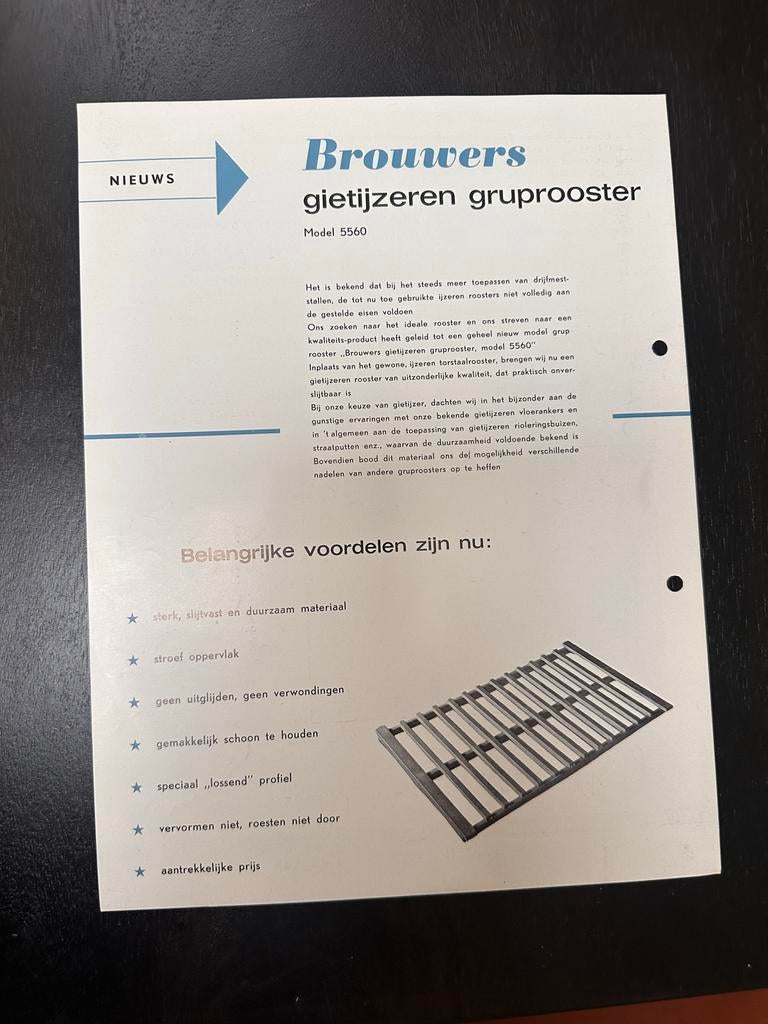 Oude reclame Brouwers gietijzeren gruprooster Model 5560, Ophalen