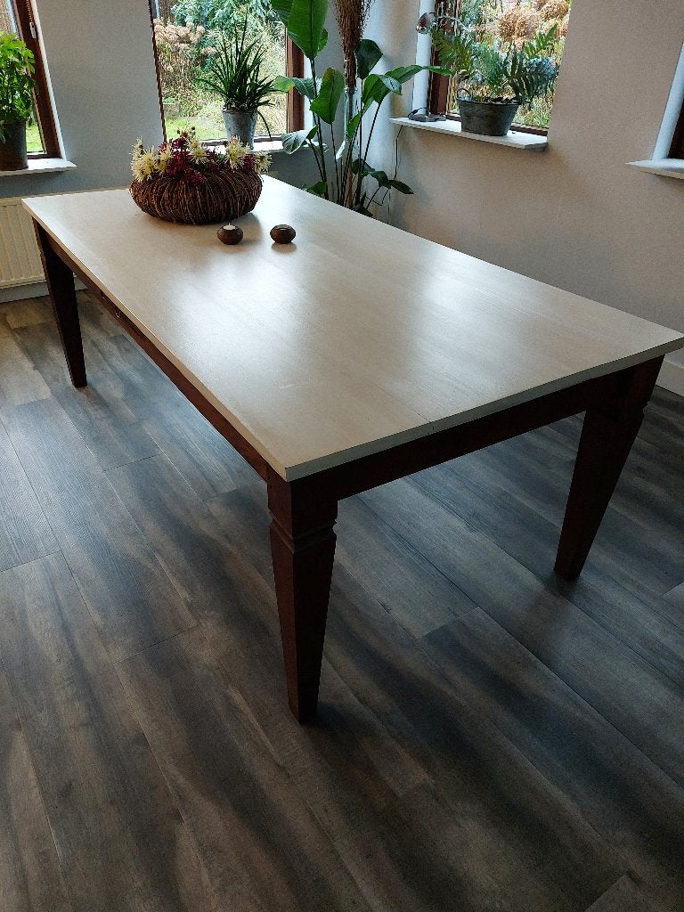 extra lange eettafel uit te breiden tot 2.50 meter, Ophalen, Gebruikt, Teakhout, 200 cm of meer
