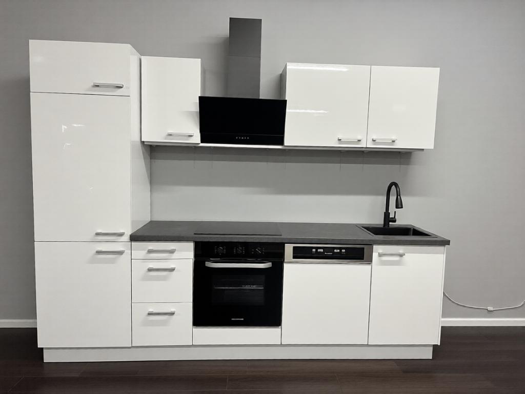Nieuwe keuken compleet met apparatuur hoogglans wit 270cm, Wit, Nieuw, Enkelwandige keuken, Ophalen of Verzenden