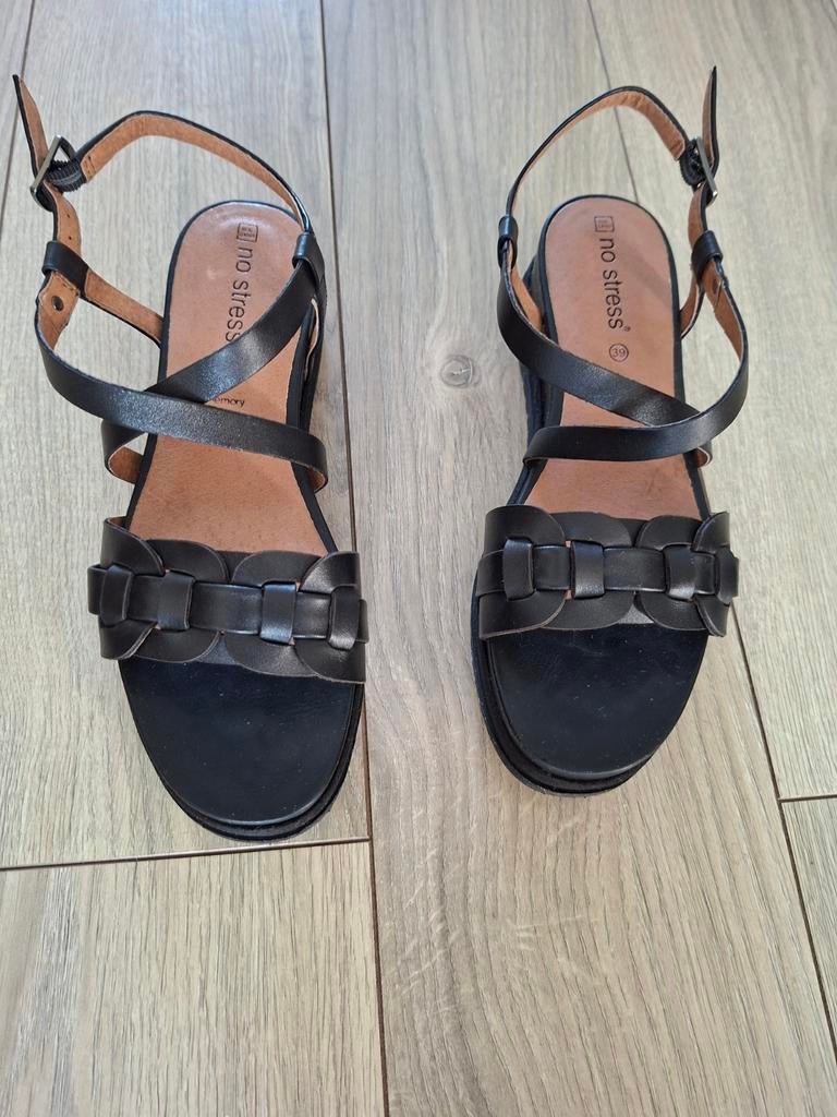 Mooie nieuwe leren sandalen van No Stress maat 39, Kleding | Dames, Schoenen, Zwart, Nieuw, Sandalen of Muiltjes, Ophalen of Verzenden
