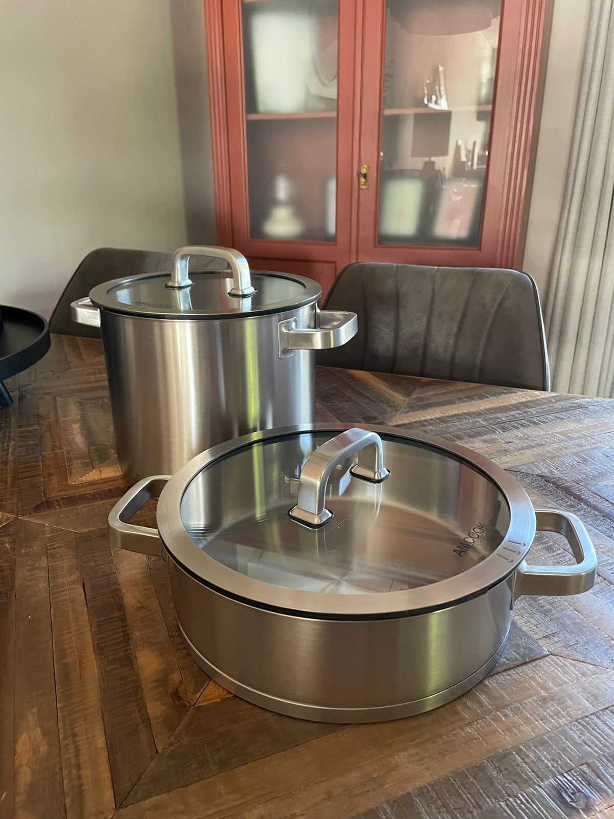 *Nieuw* AM Cook Exclusiv by Berghoff pannenset Senna 4 Plus, Nieuw, Pannenset, Ophalen of Verzenden, Rvs