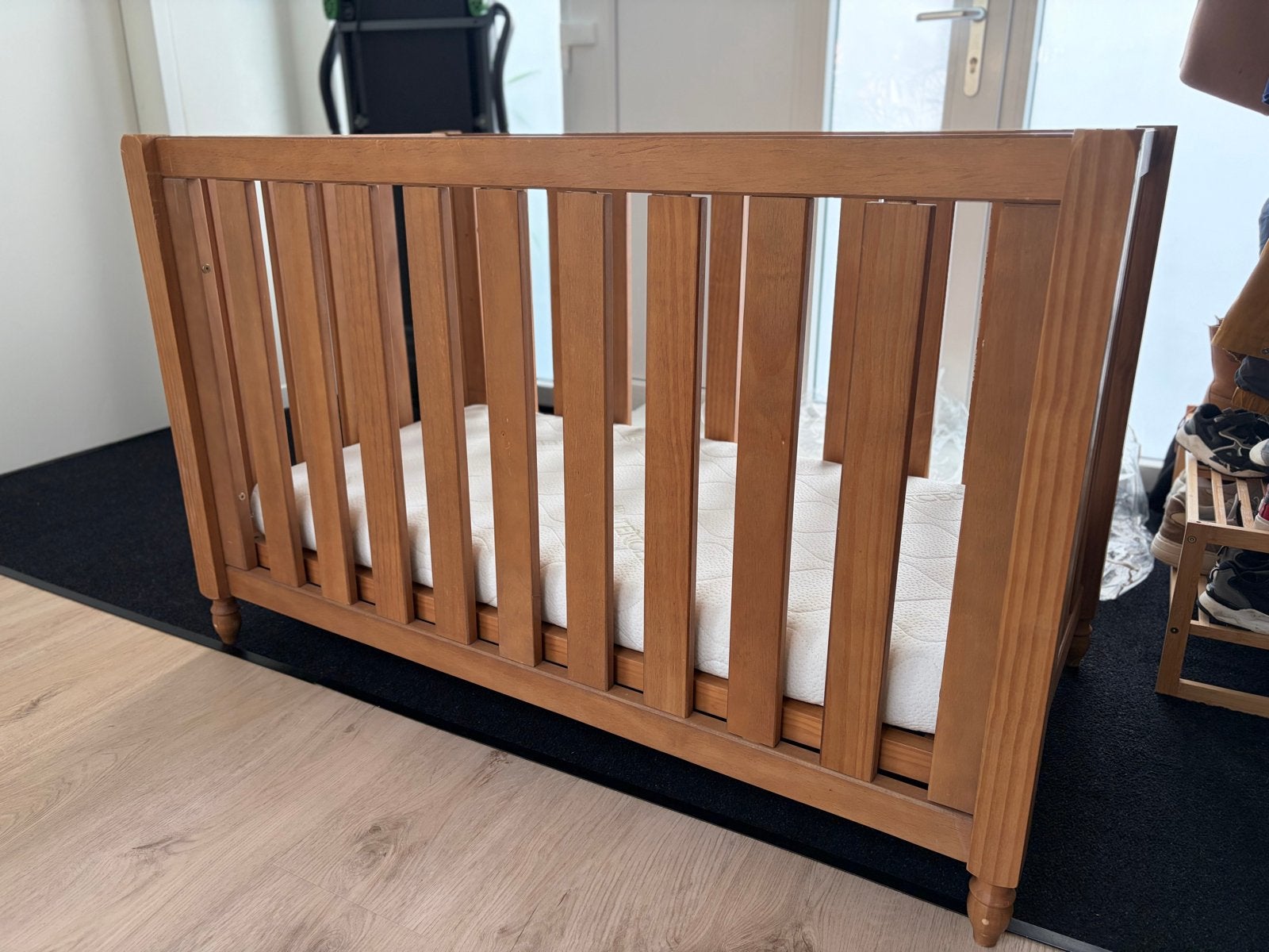 Houten ledikant met matras - Coming Kids Pebbles-2, Gebruikt, Bruin, Hout, Eenpersoons