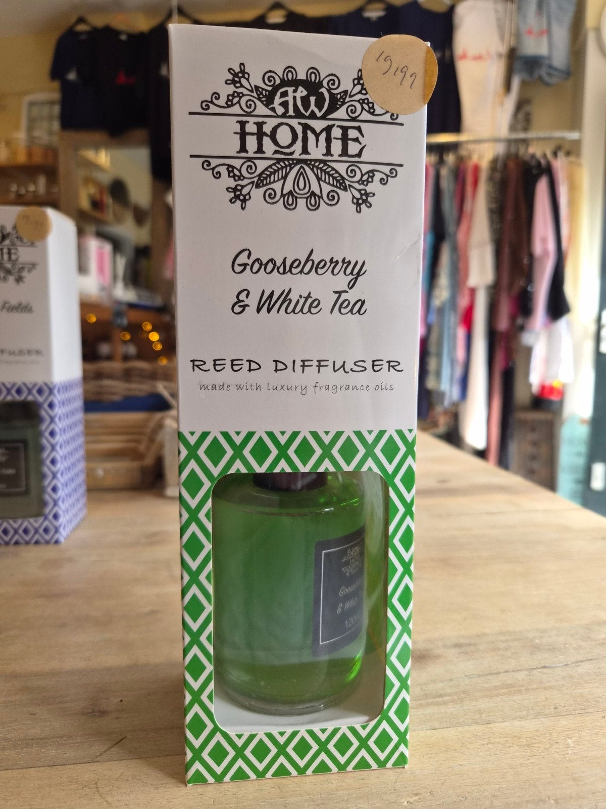 AW Home Reed Diffuser Kruisbes & Witte Thee 120ml, Groen, Nieuw, Ophalen of Verzenden, Modern