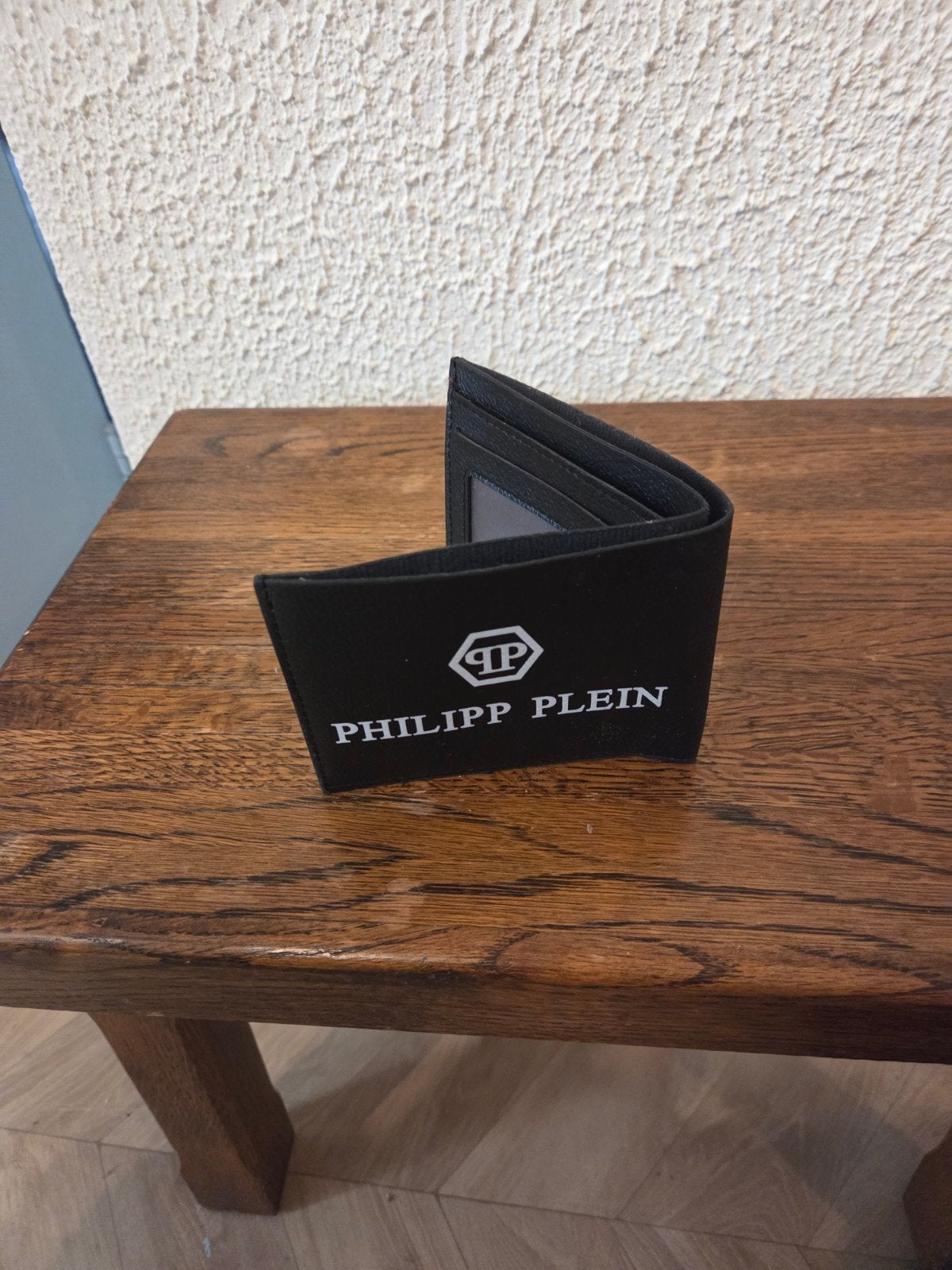 Stijlvolle Philipp Plein Portemonnee - Zwart Leer, Sieraden, Tassen en Uiterlijk, Overige merken, Zwart, Ophalen of Verzenden
