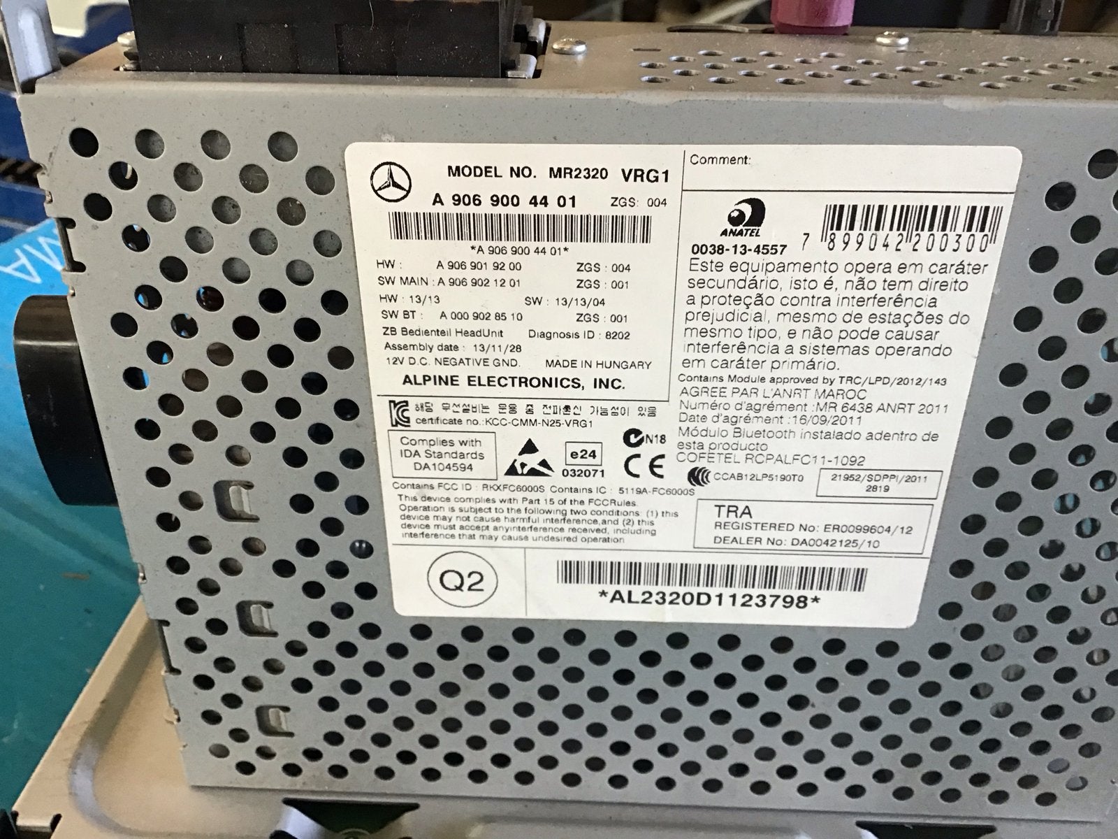 Mercedes-Benz Alpine Radio MR2320 VRG1 A 906 900 44 01, Ophalen of Verzenden, Gebruikt