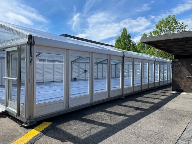 HUUR Aluhal tent, Tuin en Terras, Ophalen, Gebruikt, Overige typen, 6 meter of meer
