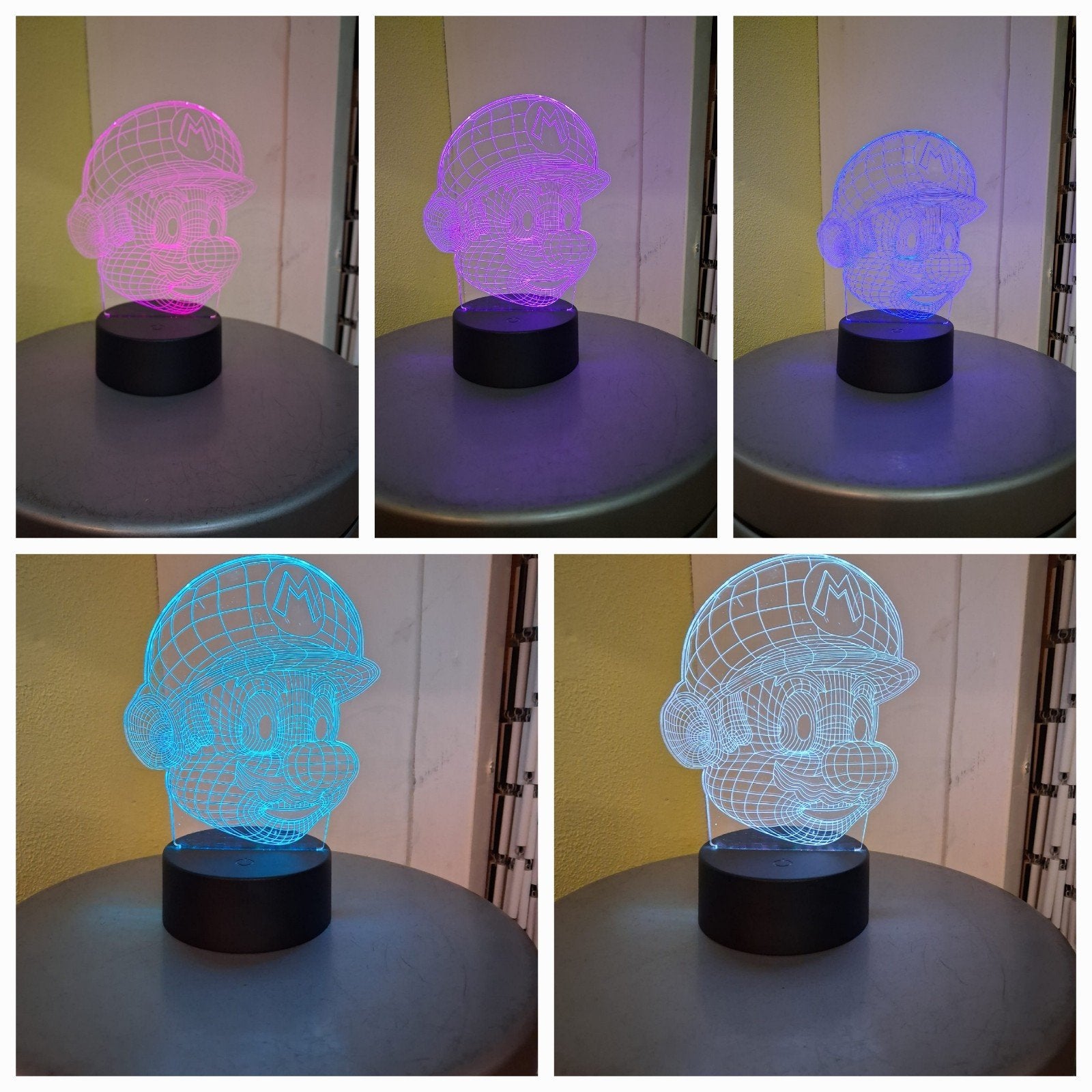 super mario 3D led lamp, Figuurlamp, Kunststof, Meerkleurig, Draadloos