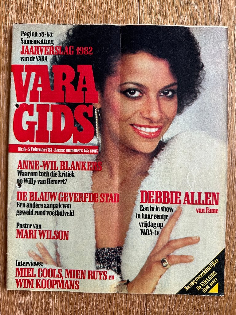 VARA Gids 5 feb 1983, met Debbie Allen, Anne-Wil Blankers, Boeken, Tijdschriften en Kranten, Ophalen of Verzenden, Gelezen, Muziek, Film of Tv