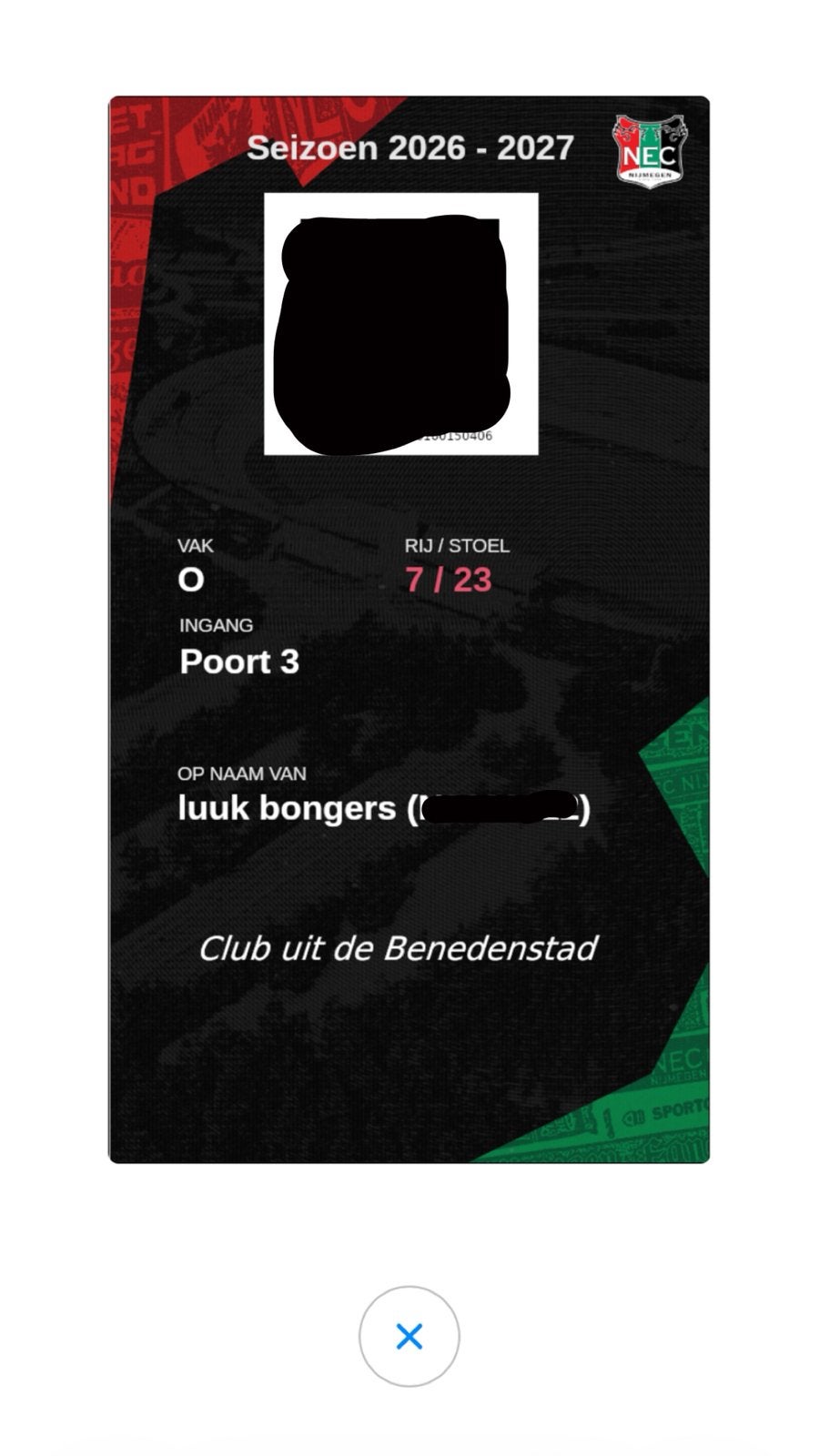 Kaart NEC - excelsior (8 sept 18:45), Losse kaart, Eén persoon, September, Nederlands elftal