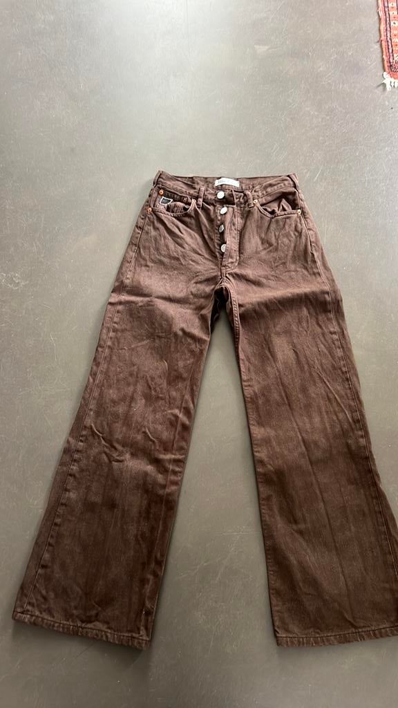 Lois broek met brede pijpen maat 34, Bruin, Ophalen of Verzenden, Zo goed als nieuw, Maat 34 (XS) of kleiner
