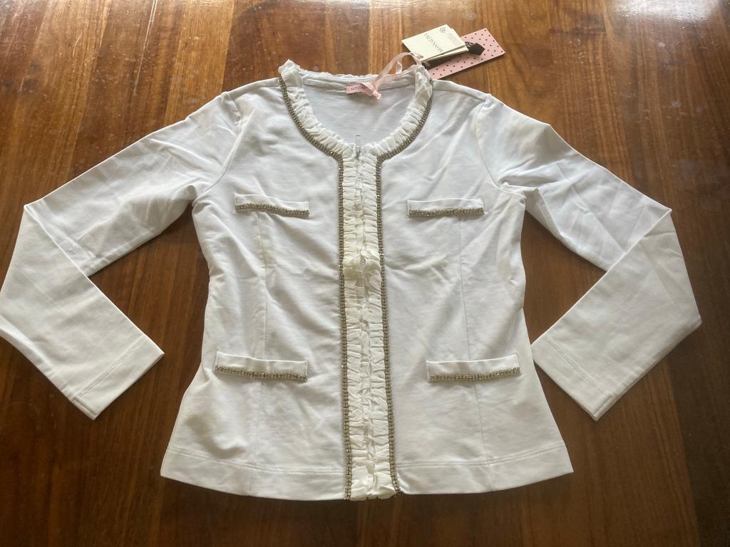 Monnalisa stretch wit vest cardigan maat 146 glittersteen!, Meisje, Trui of Vest, Ophalen of Verzenden, Zo goed als nieuw