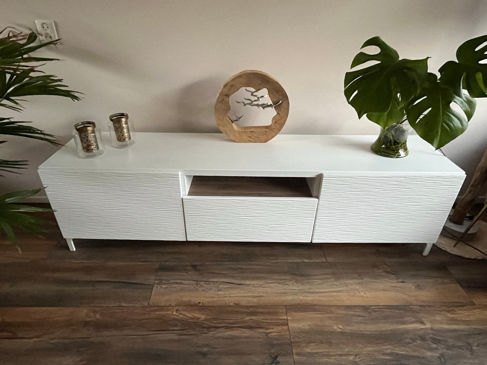 IKEA Besta kast met glasplaten - Goede staat, Gebruikt, 100 tot 150 cm, Ophalen of Verzenden, Glas