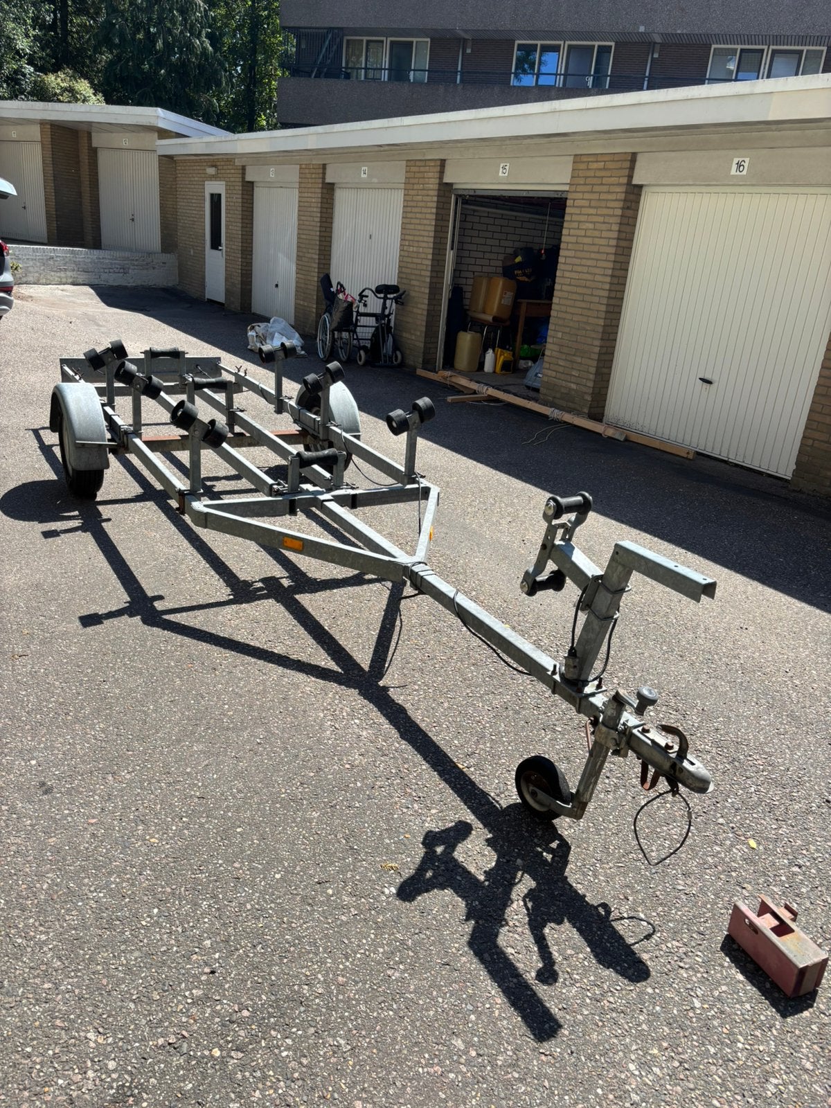 Boot trailer 5,30 bij 1,80 met uitschuif kentekenhouder, Minder dan 1500 kg, Gebruikt, Sloepentrailer, Minder dan 6 meter