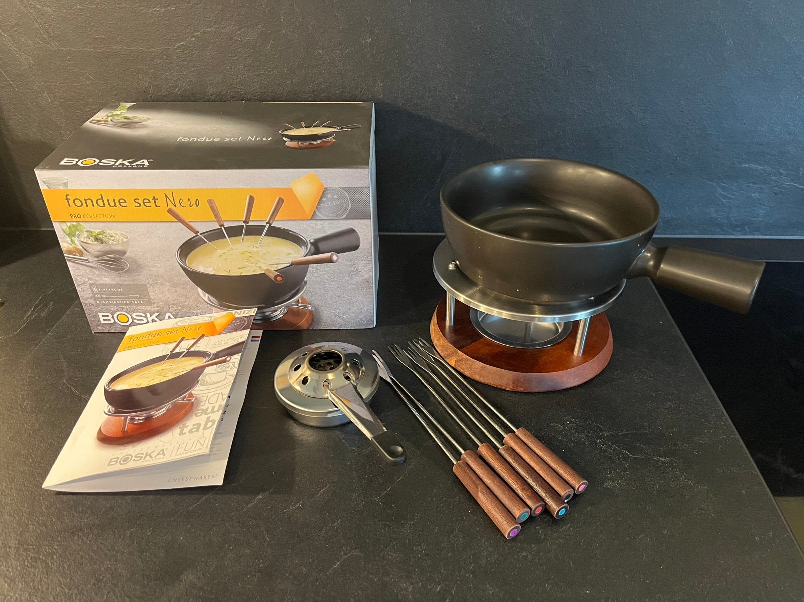 BOSKA kaasfondue / fondue 6 personen, Ophalen of Verzenden, Zo goed als nieuw, Fondueset