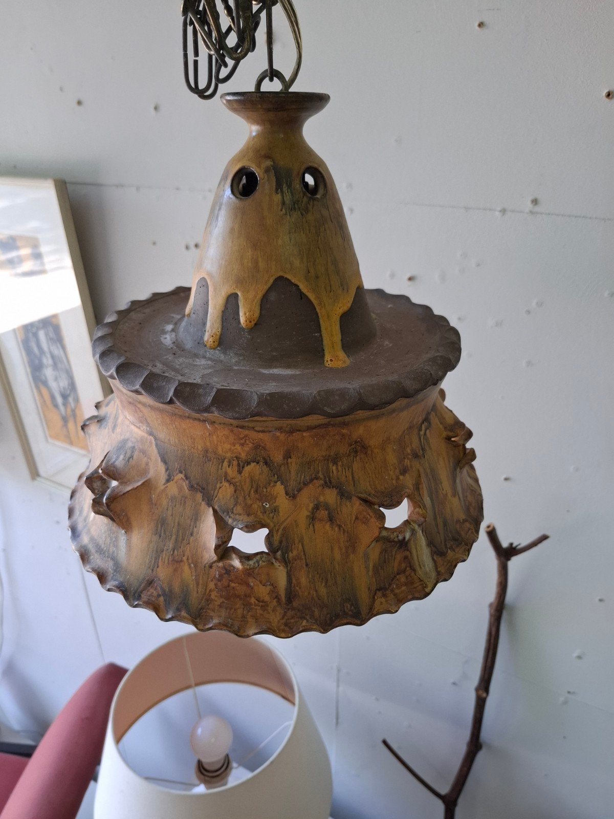 Vintage lamp keramiek scandinavisch retro design, Ophalen, Gebruikt, Scandi, Keramiek