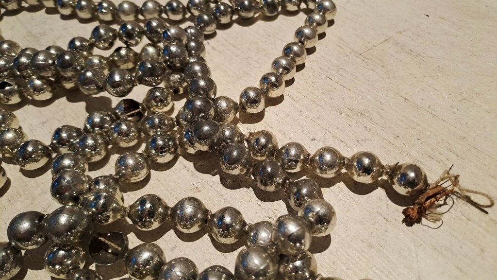 Antieke glazen kerstketting | slinger 130cm DIKKE kralen, Ophalen, Gebruikt