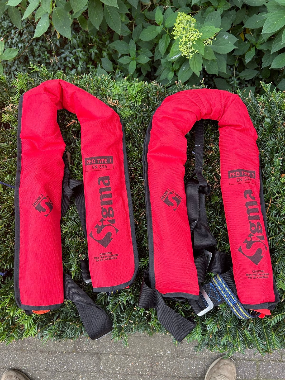 Zelfopblaasbare reddingsvesten Sigma PFD type 1 EN 396 150N, Ophalen of Verzenden, Zo goed als nieuw, Overige typen