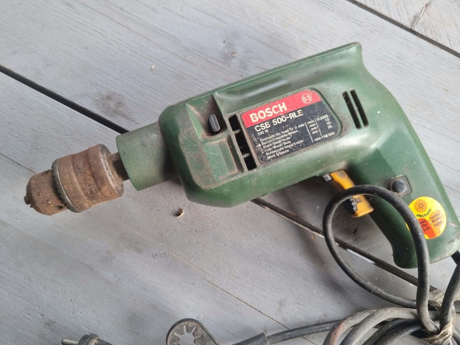 Bosch CSB 500-RLE Boormachine - Gebruikt, Doe-het-zelf en Verbouw, Boormachine, Gebruikt, Variabele snelheid, Ophalen of Verzenden