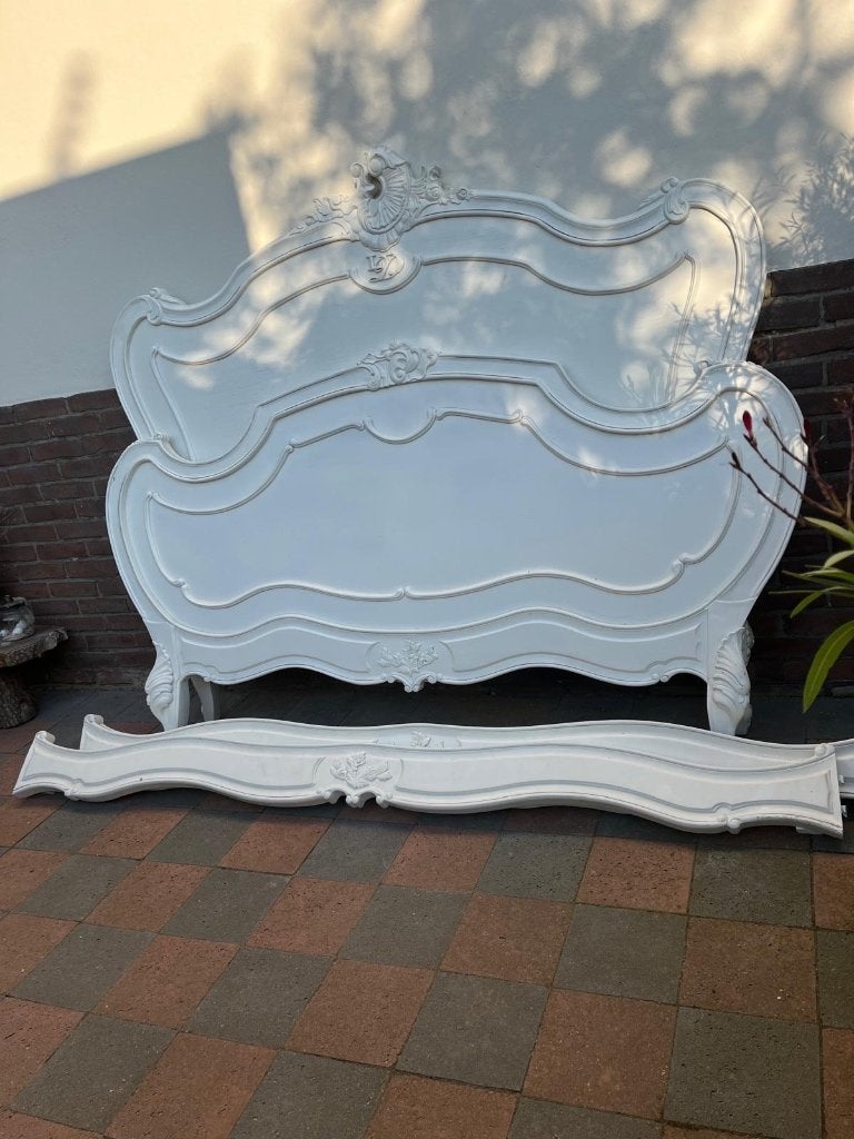 Bed twijfelaar 140x200cm, Ophalen, Gebruikt, Wit, 140 cm