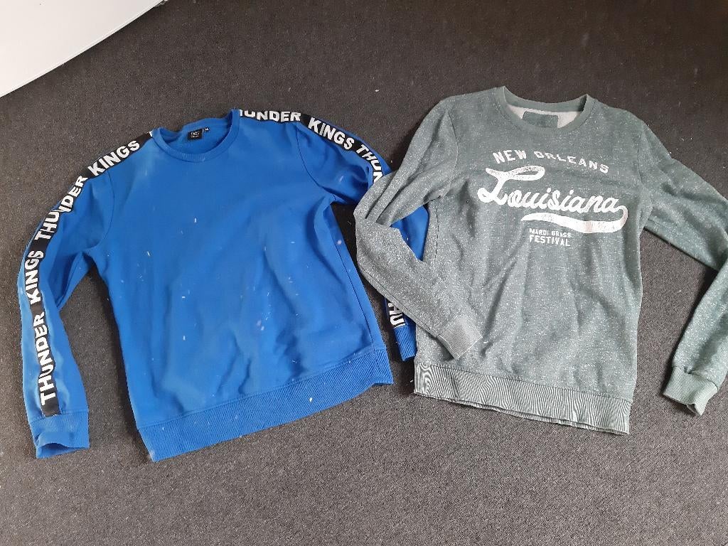 2 x heren trui - groen en blauw - maat M, Kleding | Heren, Ophalen of Verzenden, Zo goed als nieuw, Maat 48/50 (M), Overige kleuren