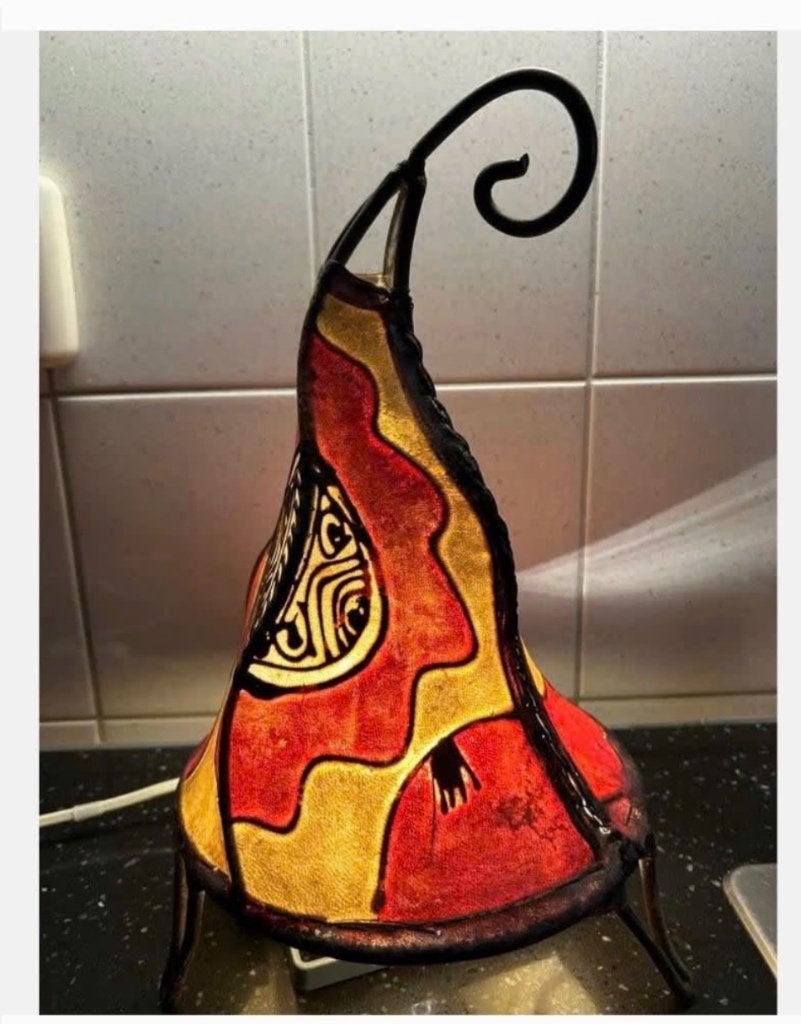 Vintage Marokkaanse henna lamp met uniek design 32 cm, Ophalen of Verzenden, X, Minder dan 100 cm, X