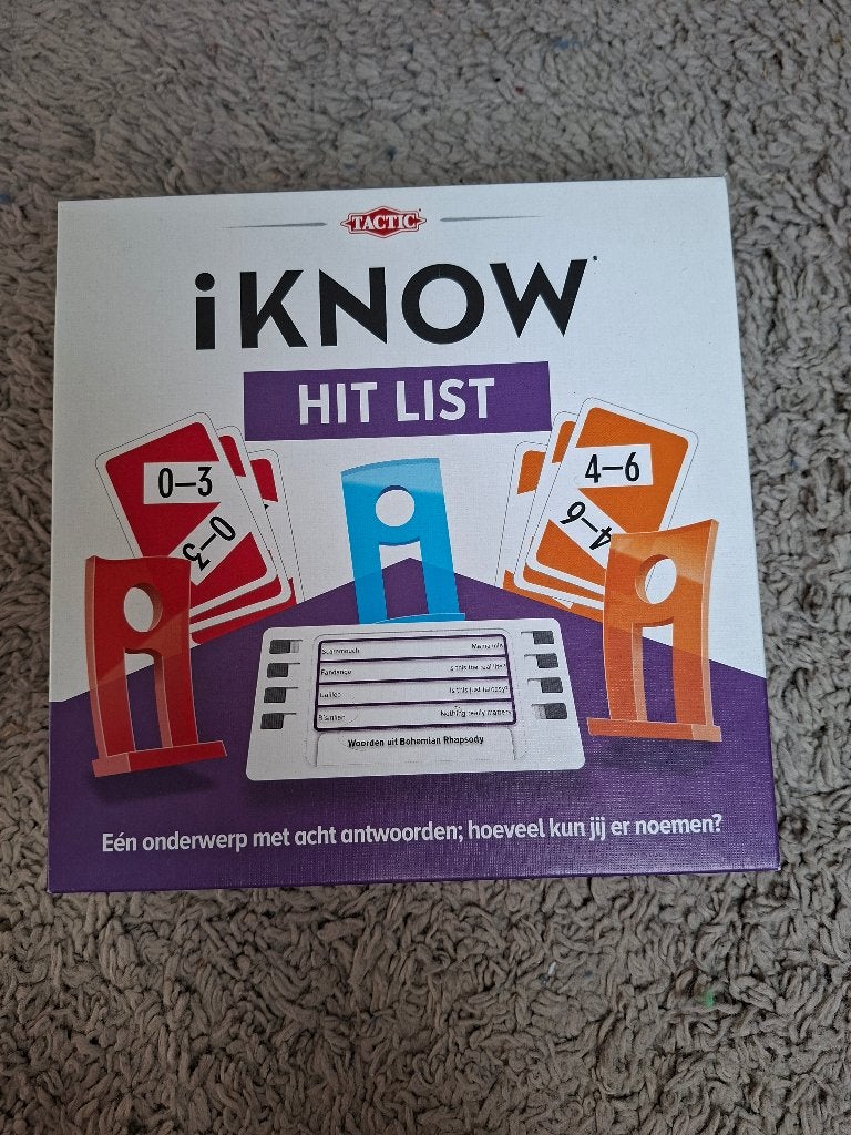 iKNOW Hit List – gezellig kennis- en partyspel, Hobby en Vrije tijd, Gezelschapsspellen | Bordspellen, Ophalen of Verzenden, Zo goed als nieuw