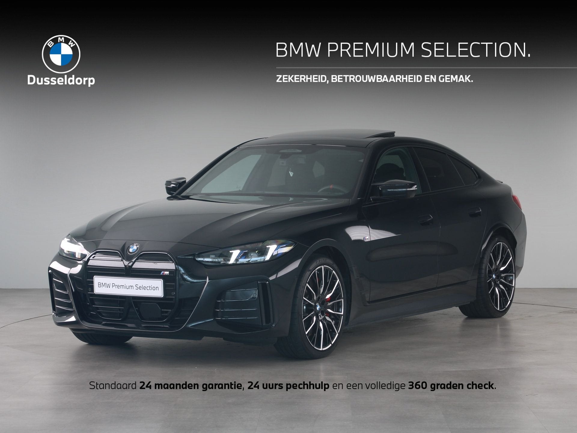 BMW i4 M60 xDrive Gran Coupé SoH 99% (bj 2026, automaat), Auto's, BMW, 81 kWh, Stof, Gebruikt, Zwart