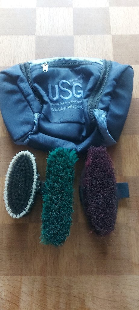 Paardenborstels met tas, Dieren en Toebehoren, Overige merken, Ophalen of Verzenden, Nieuw, Borstel
