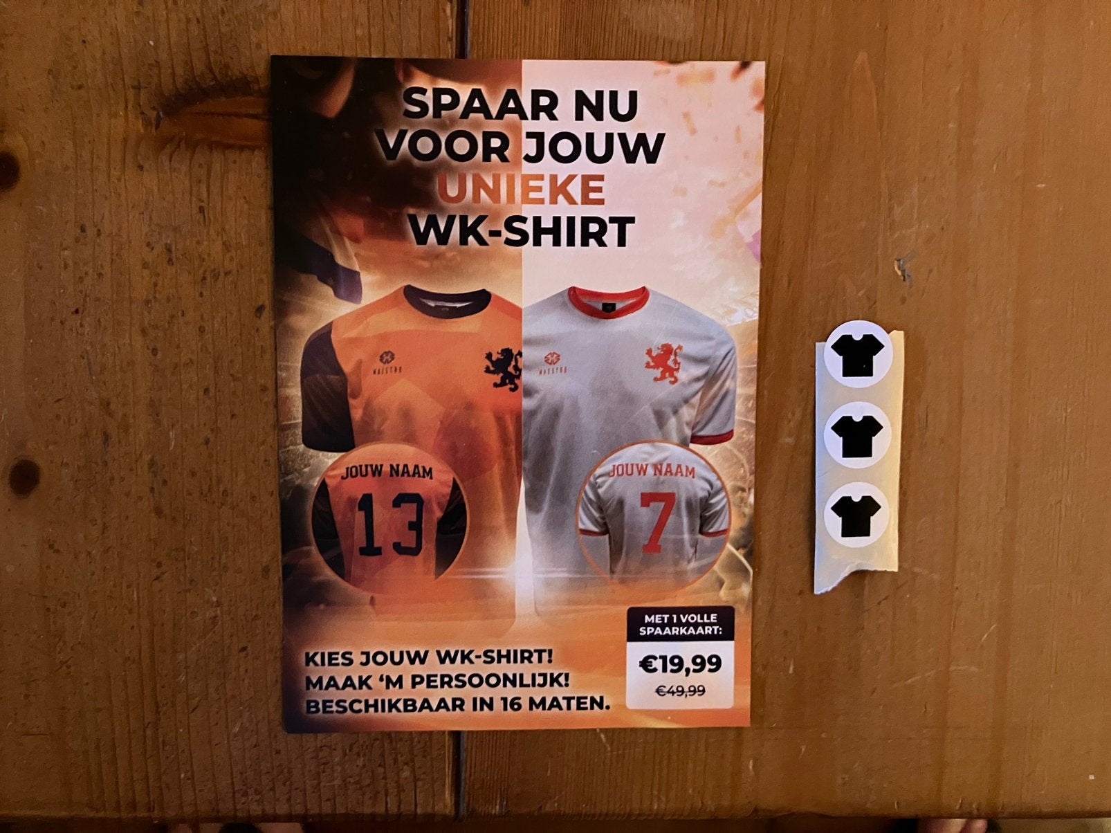 Jumbo zegels gepersonaliseerd WK shirt. Aantal varieert., Verzamelen, Supermarktacties, Jumbo, Ophalen of Verzenden