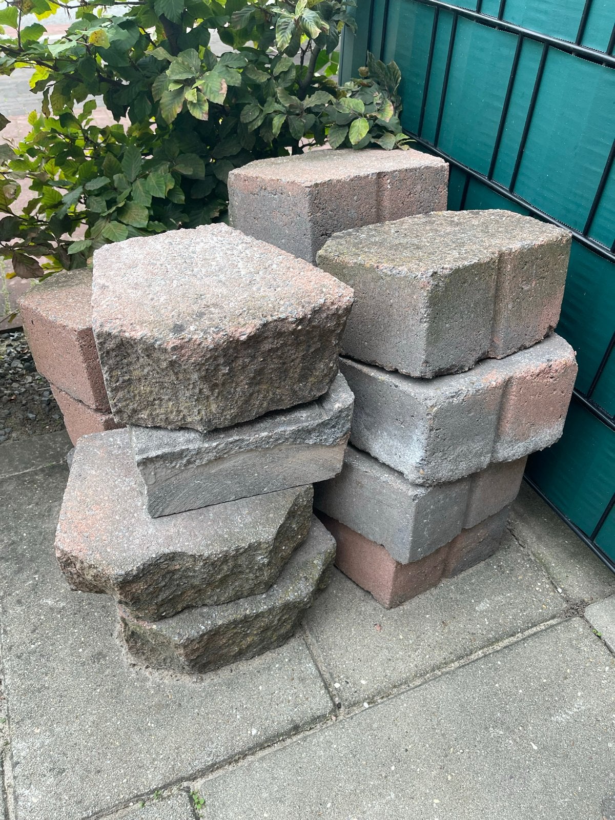 15 gebruikte stapel(border)blokken, Tuin en Terras, Ophalen, Gebruikt, Beton, Overige typen