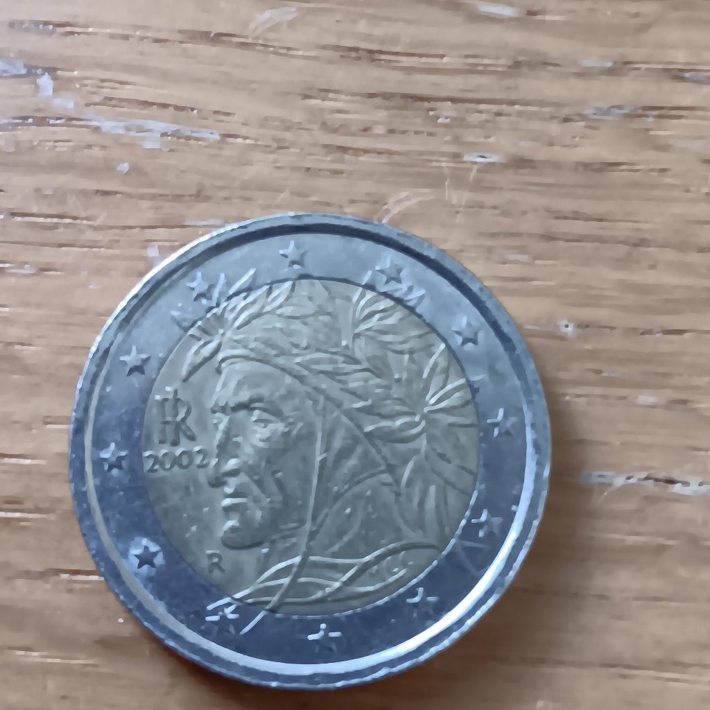Zeldzame Italiaanse 2 Euro munt 2002, Dante Alighieri, Ophalen of Verzenden, Italië, Losse munt