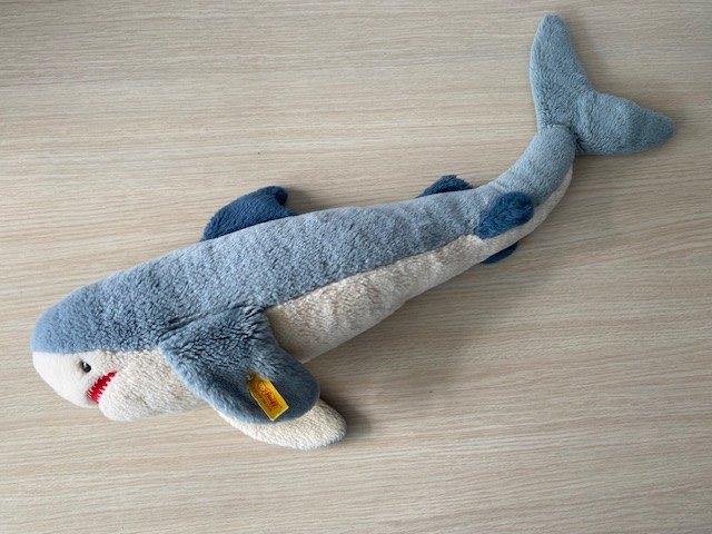 Steiff Haai 60cm blauw-wit vintage, Ophalen of Verzenden, Gebruikt, Overige typen