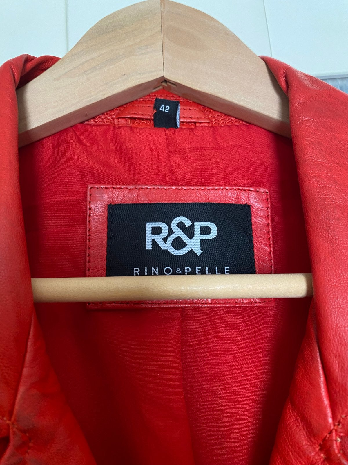 Rode Leren Bikerjack van Rino & Pelle - Maat 42, Ophalen of Verzenden, Nieuw, Maat 42/44 (L), Rood