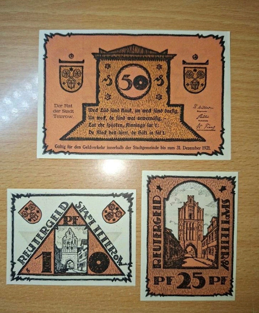 Duits Notgeld Teterow Noodgeld, Postzegels en Munten, Ophalen of Verzenden, Duitsland