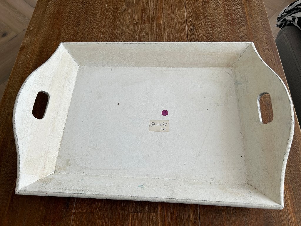 Houten dienblad met handvatten - 55x37,5 cm, Gebruikt, Ophalen of Verzenden, Dienblad, Met opstaande rand