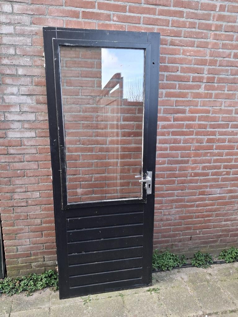 82x210cm hoog borsthoogte 85cm hardhouten achterdeur, Doe-het-zelf en Verbouw, Deuren en Horren, Ophalen, Gebruikt, 80 tot 100 cm