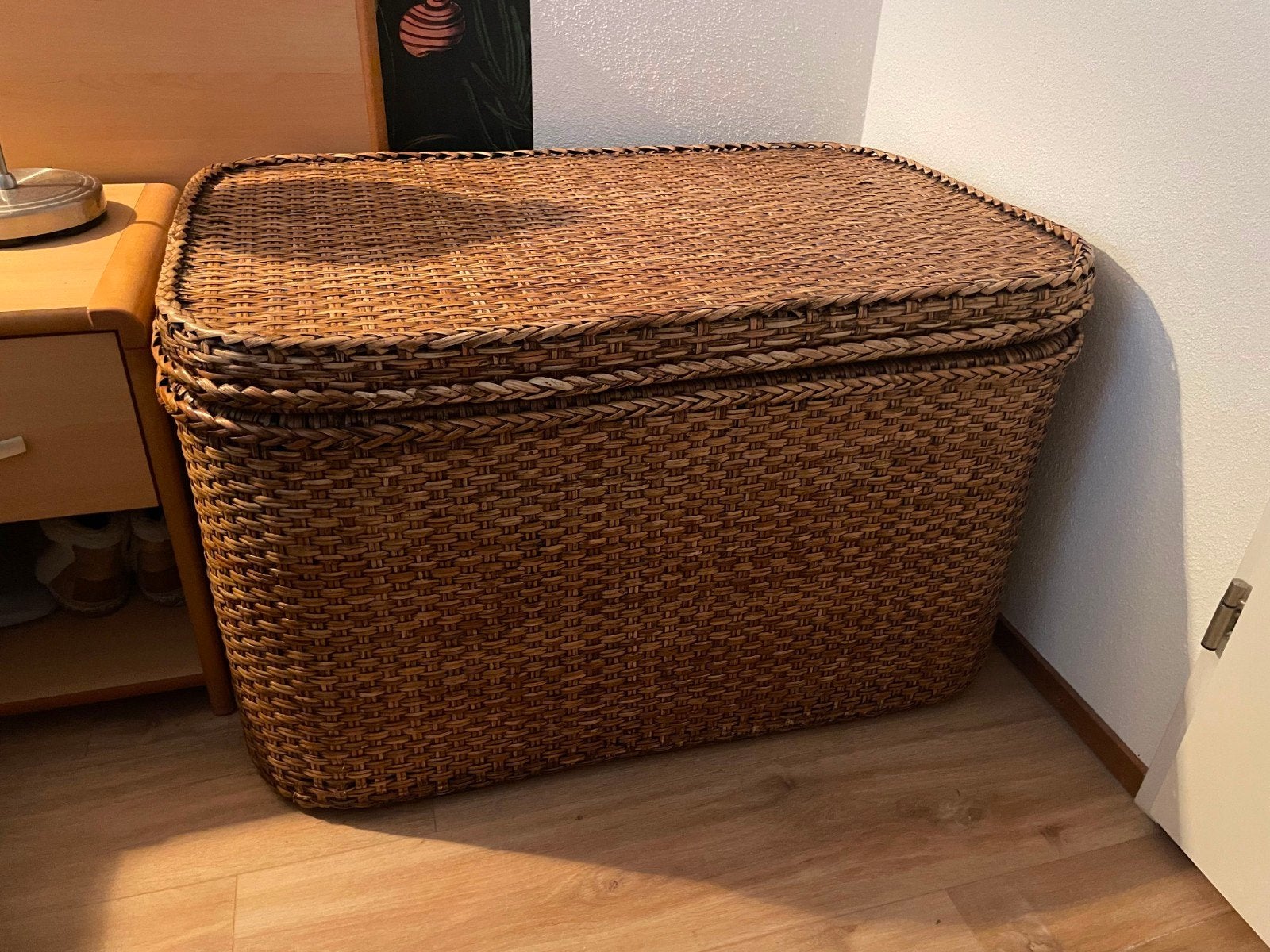 Grote rieten opbergmand - 85x60x55cm, Huis en Inrichting, Ophalen, Gebruikt, 50 tot 100 cm, 50 tot 75 cm
