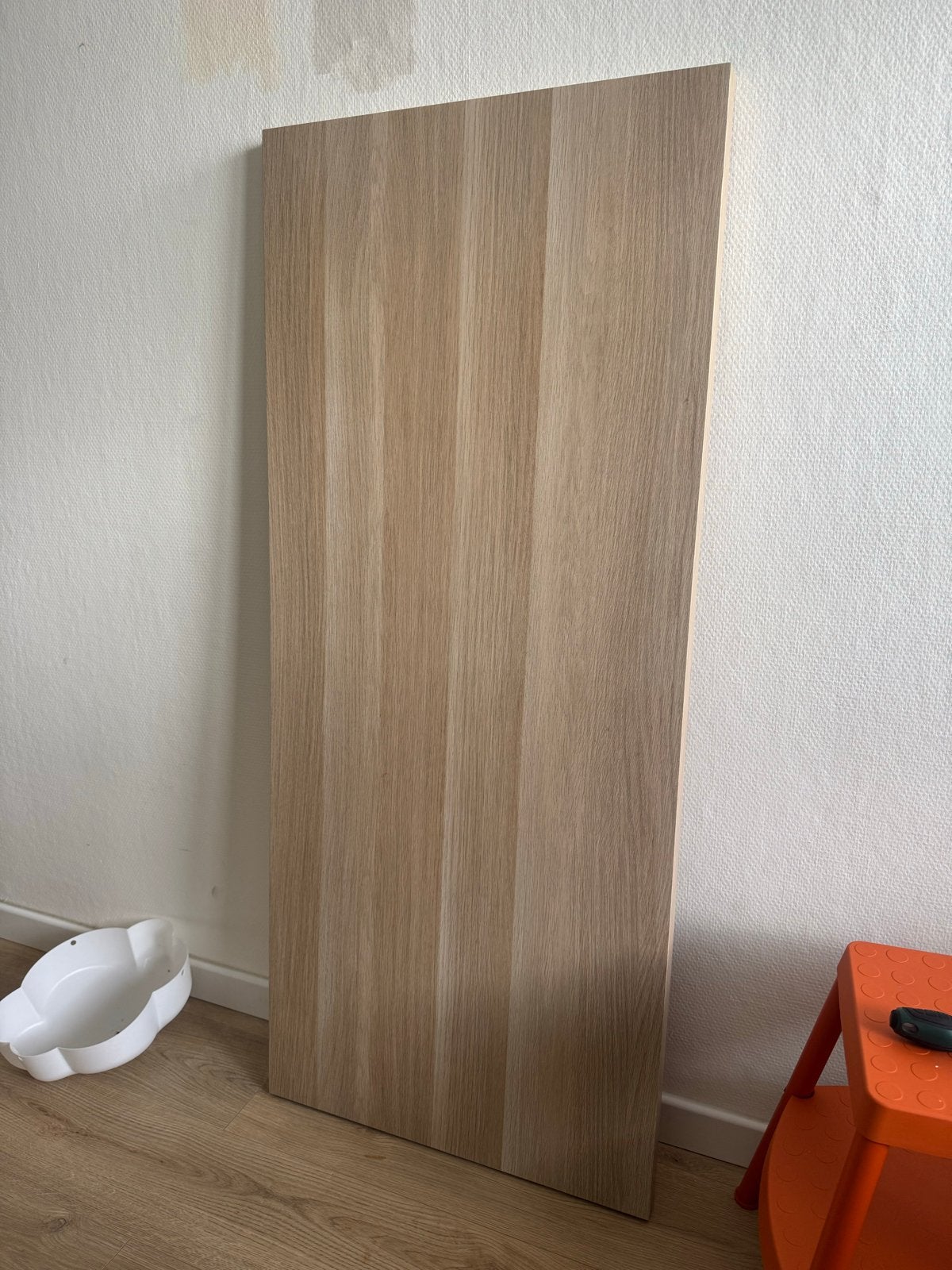 IKEA LAGKAPTEN Tafelblad 140x60 cm licht eiken, Ophalen, 100 tot 150 cm, 50 tot 100 cm, Zo goed als nieuw