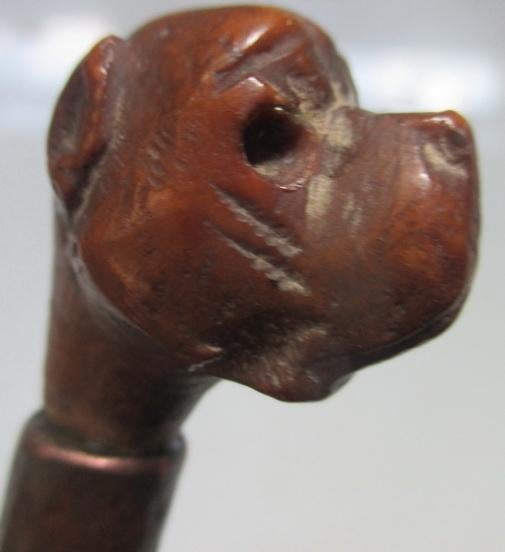 antiek wandelstok kinderen poppen met hondenkop 289, Antiek en Kunst, Curiosa en Brocante, Verzenden